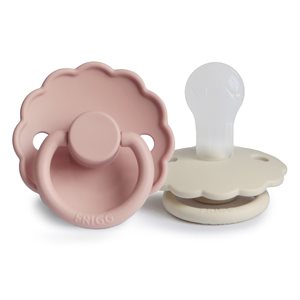 FRIGG Daisy - Round Silicone 2-Pack Pacifiers - Blush/Cream - Size 1